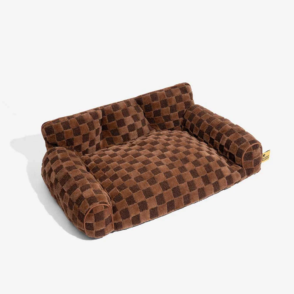 Checkered Fluffy Removable Orthopedic Dog Bolster Bed – CozyNest