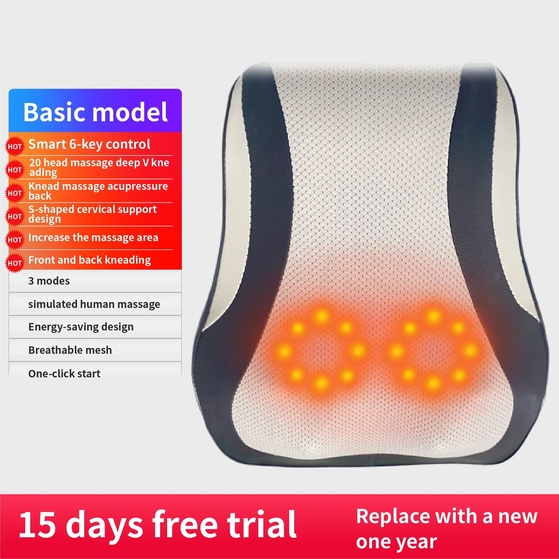 ShiatsuEase™ Electric Neck & Back Massager – Deep Tissue Pain Relief & Muscle Relaxation