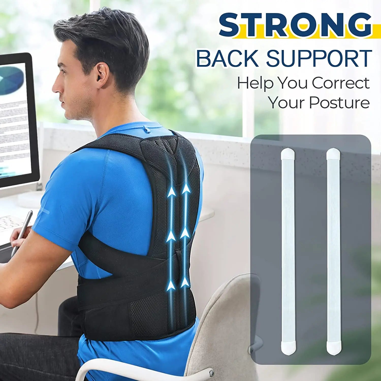 PostureMax™ Adjustable Support Brace – Spine Alignment & Comfort