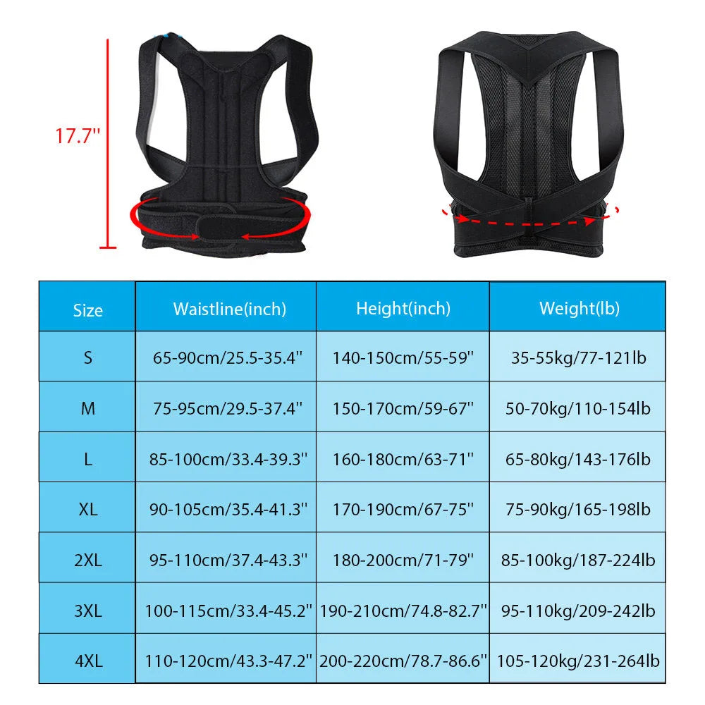 PostureMax™ Adjustable Support Brace – Spine Alignment & Comfort