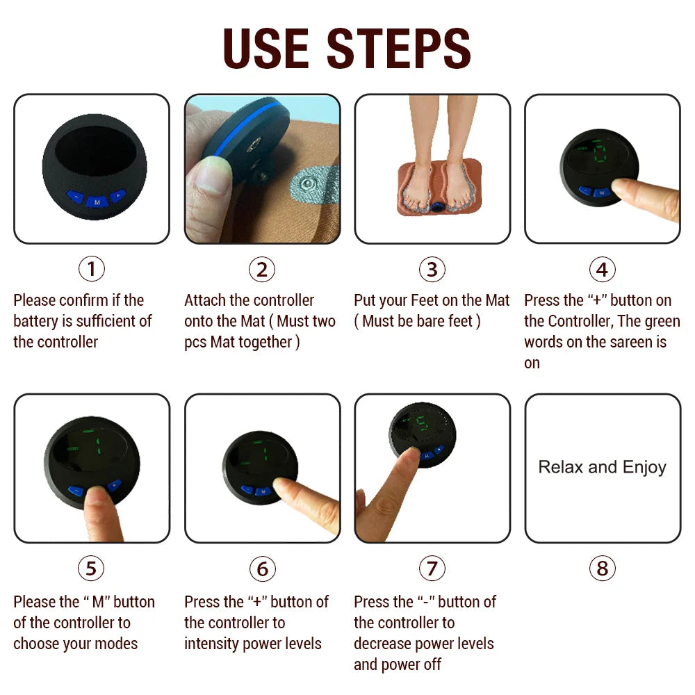 NeuroPulse™ EMS Foot Massager Pad – Portable Muscle Stimulation & Relaxation Device