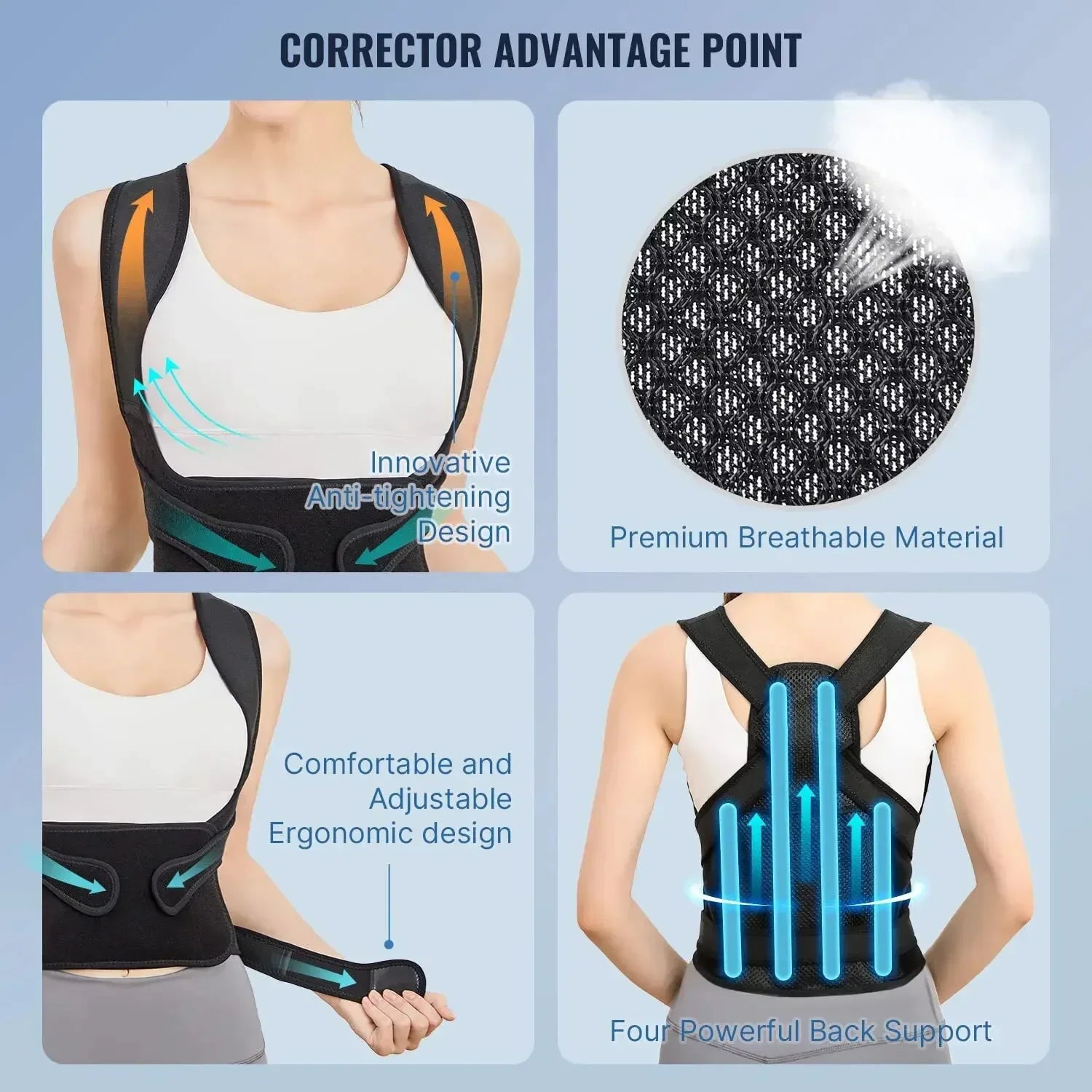 PosturePro™ Back Support Brace – Ergonomic Spine & Shoulder Alignment Corrector